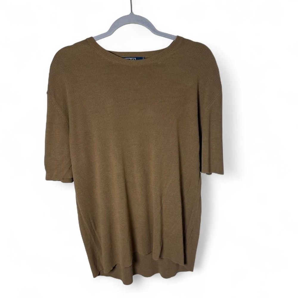 Polo by Ralph Lauren men's short-sleeve knitted crewneck t-shirt in brown XXL